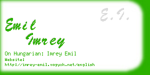 emil imrey business card